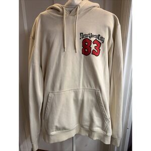 H&M Y2K Men's Pullover Hoodie With New York 83 Graphic Size L